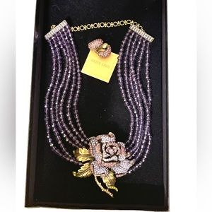 Gorgeous Heidi Daus Amethyst Necklace Set